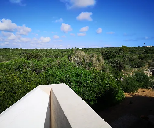 Vue terrasse de toit maison de vacances à Minorque